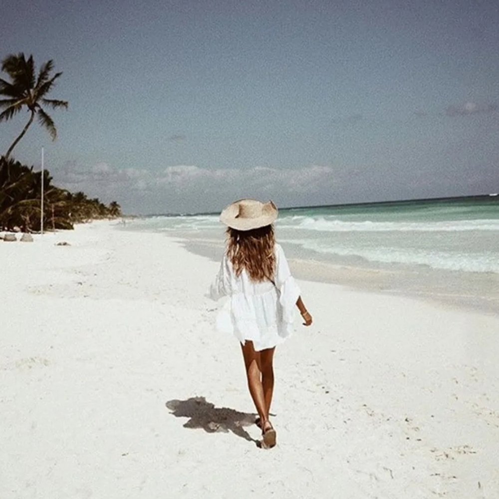 New Beachy Open Cut Out Tunic Button Up Cover Up Top Dress White - Picture 6 of 13
